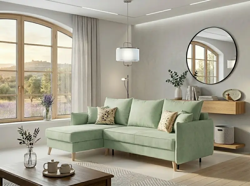 Narożnik rozkładany Carla - 2 pojemniki na pościel